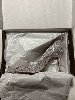 Paolo Pink Glitter Pointed-Toe Stiletto Pumps